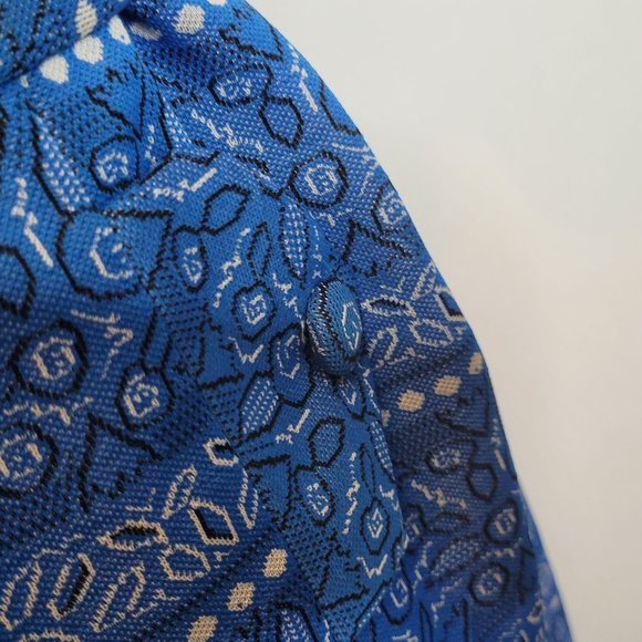 Vintage Dress Blue Bandana Print Jule Wyn New York Zip Back Belted Faux Pockets - Picture 5 of 11